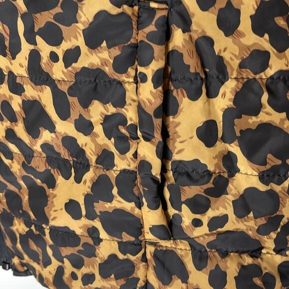 CI SONO Polyester Reversible Leopard and Black Puffer Coat Size Large - Picture 7 of 8